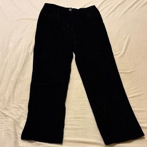J. Jill Black Velvet Trousers with cute buttons